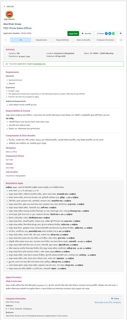 Abul Khair Group Job Circular 2025